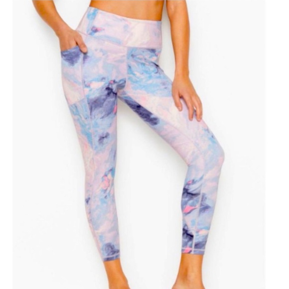Victoria's Secret Pants - VS Watercolor Marble 7/8 Pocket Leggings